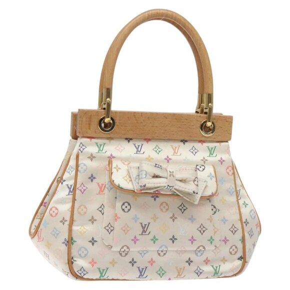 LOUIS VUITTON Monogram Multicolor Abelia Bag Satin White M92936 LV Auth sw895V - Picture 1 of 16